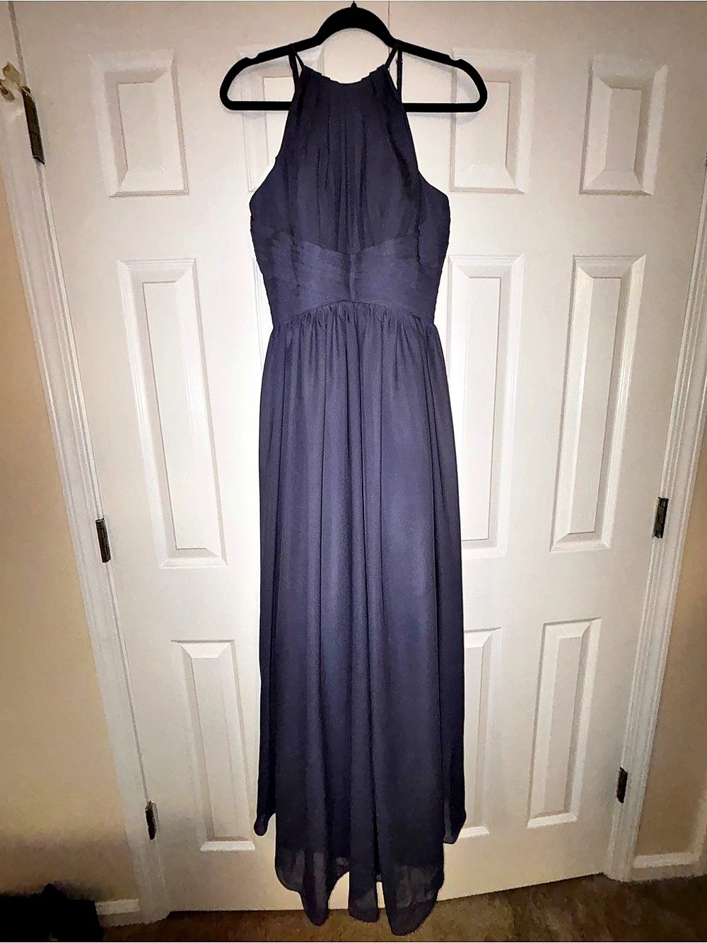 NWT LAVETIR Halter Maxi Corset Dress in Purple Blue Size 8